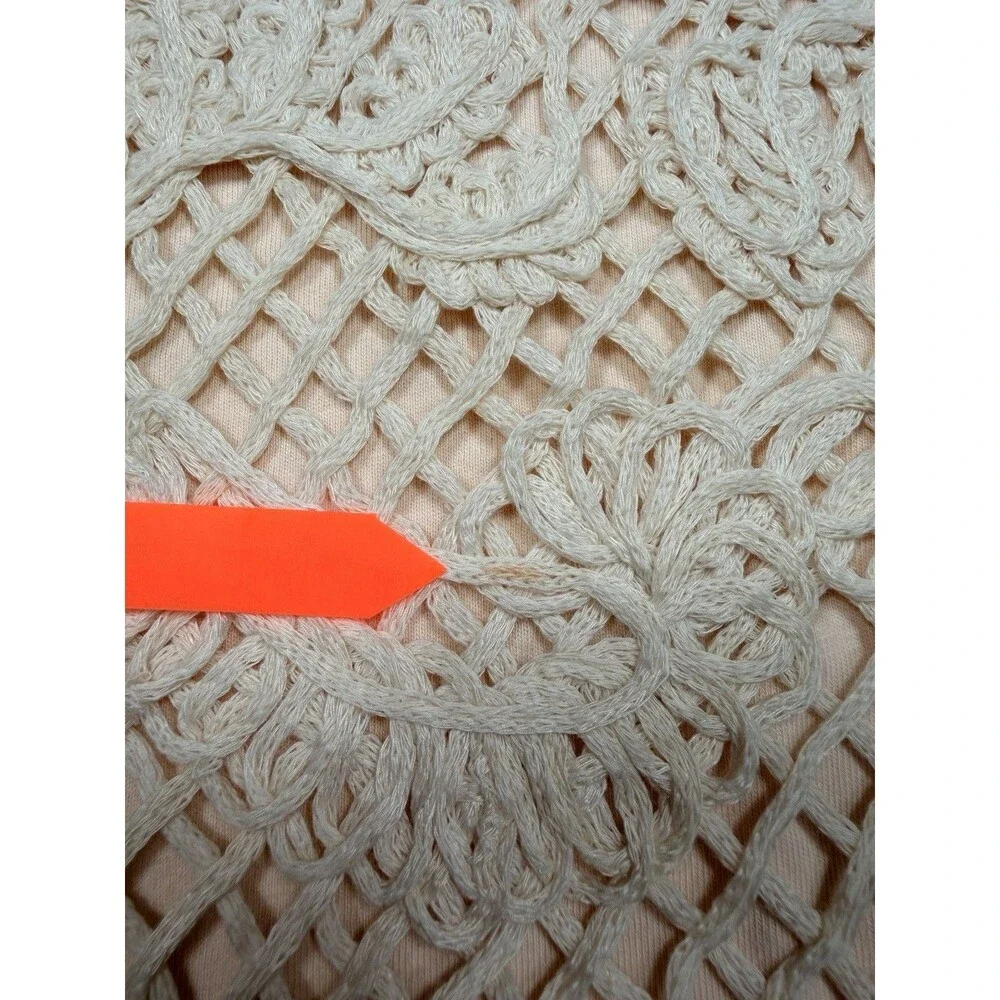 ZARA Kids Beige Crochet Lace Tank Top Size 8 Boho Cottagecore Sleeveless Overlay